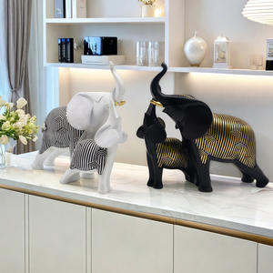 Creative Home Mother Child Elephant Epoxy Resin Sculpted Ornament Living Room Entrance TV Cabinet Crafts Folk <b>Art</b> <b>Modern</b> - Product Image 2