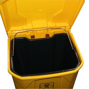 <b>Pedal</b> Operated Waste <b>Bin</b> 15K 30K 50K 80K With Inner <b>Liner</b> For Medical Outdoor Use Rectangular Yellow Gray - Product Image 3