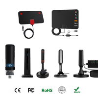Antena de TV Digital para Interiores 4K 1080P HDTV con Amplificador, Canales Locales Gratuitos ASTC DVB-T2, Antena de TV Digital de Escritorio para Casa, RV y Camping