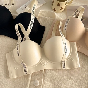 Vendita calda senza fili reggiseno senza soluzione di continuità per le donne, <span class=keywords><strong>Push</strong></span>-<span class=keywords><strong>Up</strong></span> lato di supporto raccoglie il reggiseno con motivo a lettera regolabile di sollevamento - Product Image 2