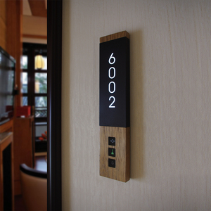 Ezd điện tử bằng gỗ thông minh khách sạn tường nhà cửa phòng dẫn số dấu hiệu tấm DND mur khách dịch vụ doorplates với chuông cửa - Product Image 1