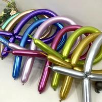 Ballons longs en latex chromé de qualité supérieure, couleur vibrante, 260 Magic Twist Globo, assurance qualité, pour la décoration de mariage et de fête