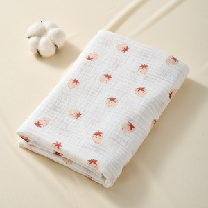Tissu en coton mousseline <span class=keywords><strong>double</strong></span> <span class=keywords><strong>gaze</strong></span> peignée biologique HAPPEAK, respirant, imprimé cœurs, pour couverture de bébé et entoilage - Product Image 4