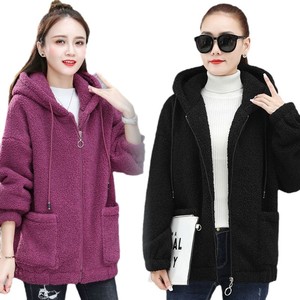 Women's Hooded Fleece <b>Lined</b> Zipper <b>Coat</b> Loose Warm Autumn Winter Outerwear With Pocket Commuting Leisure Style - Product Image 5