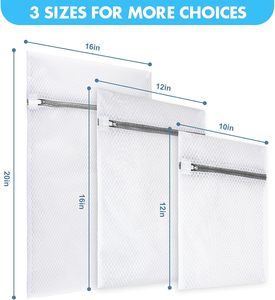 Modern Foldable Zipper Mesh Honeycomb <b>Laundry</b> Bag Reusable for Clothes & Bra Washing Bathroom Wholesale Polyester Product - Product Image 2