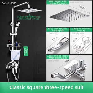 Grifo de Ducha de Pared de Alta Calidad, Ajustable, de Alta Presión, Diseño Moderno en Cromo y Cobre, con 3 Manijas y Válvula de Cerámica, 1 Año de Garantía - Product Image 4