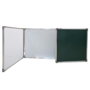 Pizarras triples de alta calidad, tamaño de soporte, pizarras magnéticas para el aula, pizarras verdes grabables de doble cara - Product Image 1
