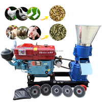 Pelletiseur 210 avec moteur diesel, petite machine à granulés d'aliments, machine à fabriquer des granulés, machine à granulés d'aliments diesel