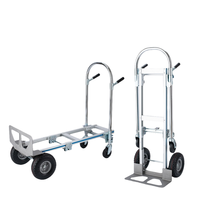 Chariot à main multifonctionnel pliable à quatre roues en aluminium, fabrication OEM, usage intensif, double usage, capacité de charge de 250 kg