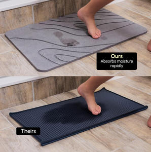 Alfombrilla de Baño de Diatomita Elegante y de Lujo, Diseño Minimalista con Patrón de Ondas, Súper Absorbente y Duradera, Hecha a Máquina para el Baño - Product Image 5