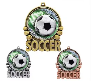 Customized Running Swimming Soccer Medals Blank Metal Soccer Sport Awards for Great Soccer Team