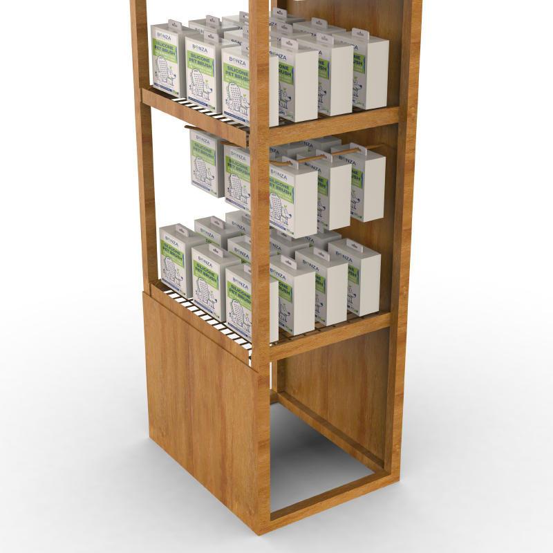 Hot Custom Pet Food Pegboard Display Rack Wooden Display Rack Supermarket Pet Retail Display Stand Hot Sale — view 5
