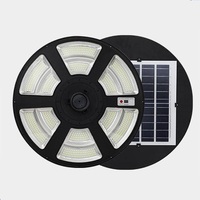 Lampe solaire LED de jardin en forme de soucoupe volante unique, lampadaire LED rond
