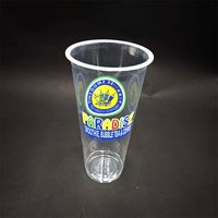 Gobelets jetables en PP avec couvercle, 90-12 oz, 16 oz, 24 oz, logo personnalisé, pour boissons froides