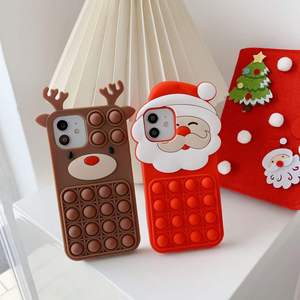 Feliz Navidad-funda de silicona para teléfono móvil, carcasa con Relieve a presión para Iphone <span class=keywords><strong>12</strong></span> 13 Pro Max Xr Xs X 8 <span class=keywords><strong>7</strong></span> 6 - Product Image 5