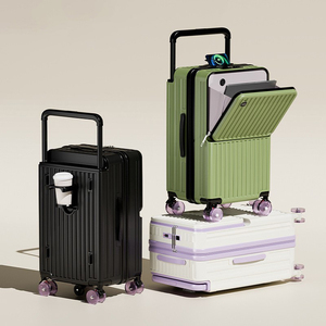 고급스러운 디자인의 전면 개방형 트롤리 캐빈 수하물 가방 (컵홀더, USB 포트 포함) - Product Image 1