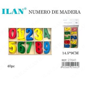 Numeri in legno Ilan in scatola 14,5x9 cm 40 pezzi Giocattolo educativo per bambini per imparare a contare e fare matematica - Product Image 3