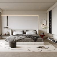Ensemble de meubles de chambre à coucher modernes en bois personnalisés, directement de l'usine : lit, armoire, table de chevet, meuble de rangement, mobilier de maison