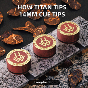 Wie Poolqueue-Spitzen aus Schweinsleder hergestellt werden, 8-Schicht-Pressdesign, 14mm Größe S/<span class=keywords><strong>M</strong></span> Modelle, Wie Titan Tips - Product Image 2