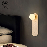 Lampe murale en travertin Wabi Sabi, nouveau design, pour salon, chambre, couloir, éclairage d'escalier, décoration intérieure, applique murale en pierre, lampe de chevet