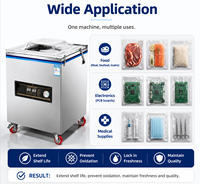 Machine d'emballage sous vide industrielle commerciale électrique automatique en acier inoxydable à chambre unique avec contrôle numérique du film
