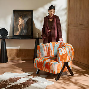 Nordic Style Single Sofa Chair Soft <b>Fabric</b> <b>Retro</b> Casual Living Room Furniture For Bedroom Balcony Small Apartment - Product Image 4