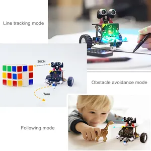 Luckyahboom — auto-customisation, appareil de programmation robotique éducatif basé sur bbc micro:bit V2, compatible avec microbit V1