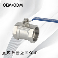 Vanne à bille industrielle manuelle filetée haute pression en acier inoxydable 201/304/316, 1 pièce, pour eau, huile, gaz