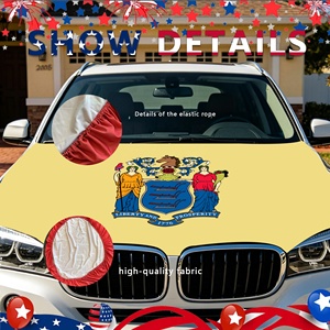 Bandera Elástica de Alta Calidad para Capó de Coche 4x5FT, Bandera del Estado de Nueva Jersey de los Estados Unidos, Bandera para Coche del Estado del Jardín, Cubierta para Capó del Motor - Product Image 5