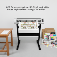 Plotter de corte de contorno automático de doble cabezal con cámara digital, cortadora de vinilos y etiquetas, máquina de troquelado con alimentación de hojas de cartón