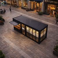 Structure en acier modulaire, conteneur commercial de 20 pieds, bar préfabriqué, kiosque à café en conteneur pop-up