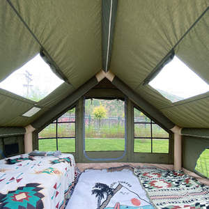 Lit de camping portable imperméable pour 4 personnes en tissu Oxford, structure à une chambre, ouverture automatique rapide, utilisable en toutes saisons - Product Image 6