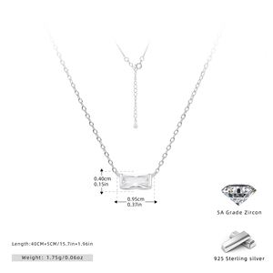 สร้อยคอเงินแท้ S925 ประดับพลอยประจำเดือนเกิด ชุบทอง 18K พร้อมจี้ทรงสี่เหลี่ยมประดับเพชร CZ กันน้ำ เครื่องประดับคุณภาพสำหรับผู้หญิง ยี่ห้อ SPJ รุ่นยอดนิยม - Product Image 6
