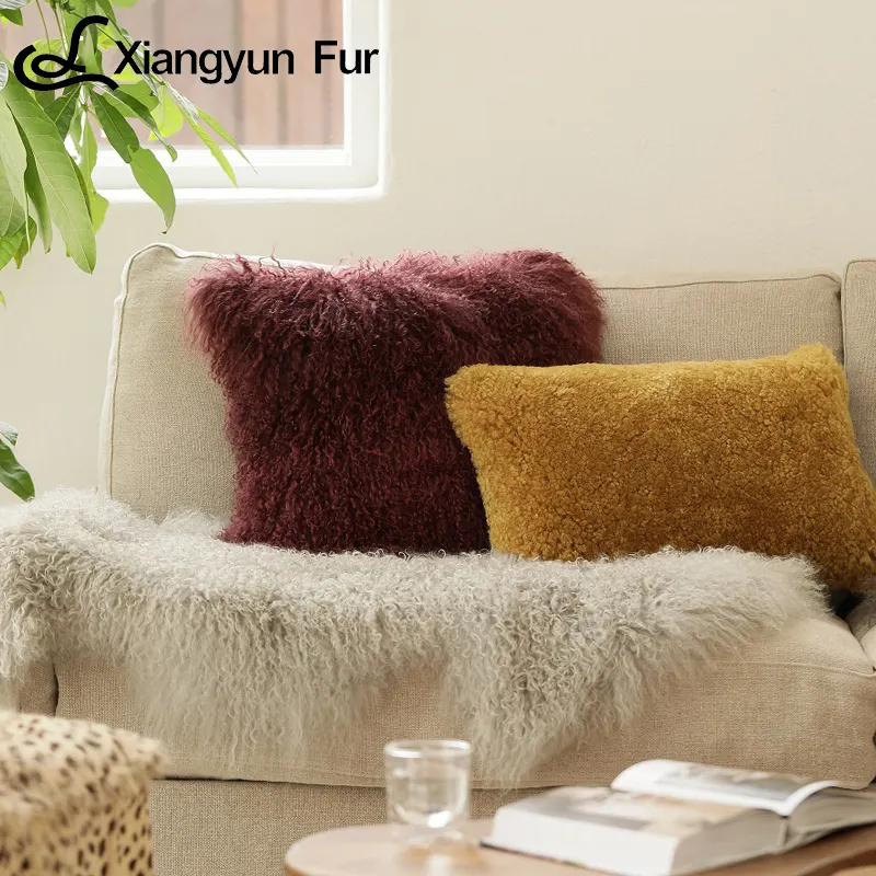 Fashion Household Lamb Fur Area Rug Special-shaped Real Fur Rugs And Carpets Lamb Black Fur Rug