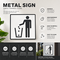 Plaque de signalisation WC en aluminium de haute qualité, panneau de toilettes métallique, signalétique WC durable et étanche au design minimaliste pour espaces publics