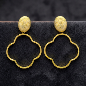 Pendientes Colgantes de Latón Hechos a Mano, Chapados en Oro, Estilo Boho, para Compromiso, Boda, Moda - Product Image 3