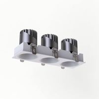 Plafonnier encastré noir IP44 en aluminium, dimmable, spot LED COB, 3500K blanc chaud, durée de vie de 50 000 heures, utilisation hôtelière, garantie 3 ans