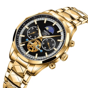 NIBOSI 2656 Sports Chronograph Mens Watch Fashion Multifunction Quartz Waterproof Watches Luxury Stainless Steel Band <b>Clock</b> - Product Image 3