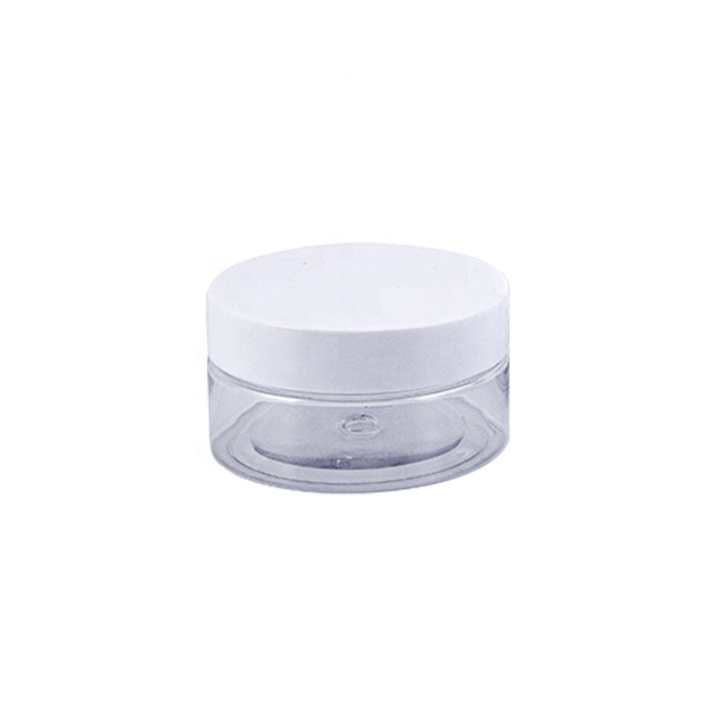 Plastic Cream Jars 50ml 50ML 80ML 100ML 120ML 150ML 200ML 250ML Lid Sample Pots Cream Sample Jars For White Plastic PET Cosmetic Skin Care