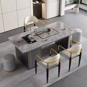 Ensemble de table à thé en pierre moderne 6 pièces avec bouilloire intégrée pour le bureau ou la salle à manger - Product Image 4