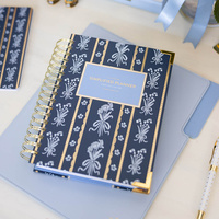 Cahier à spirale A5 personnalisable avec couverture colorée Planificateur scolaire Calendrier Journal laitier Bloc-notes Impression de logo personnalisée