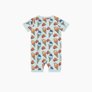 Pijama de Bebé Miozing para el Día de la Independencia, Diseño Personalizado, Color Azul Helado, Ropa de Dormir de Bambú y Rayón - Product Image 3