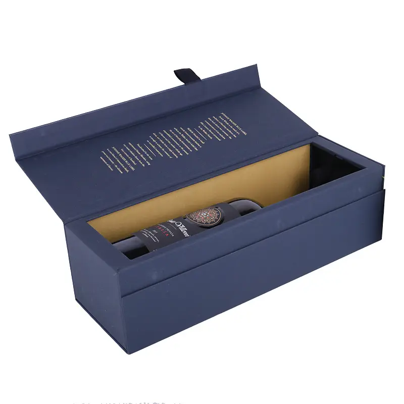 Logo personalizzato lucido lusso bottiglia di vino rosso confezione regalo pieghevole cartone magnetico spedizionieri imballaggio scatole di vino Whisky