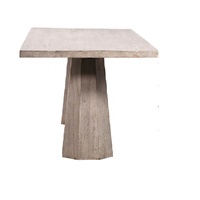 Table à manger rectangulaire en bois naturel avec base conique pour salle à manger