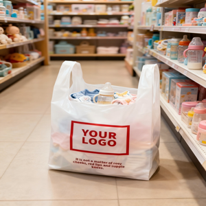 Sacchetti in Plastica PE per Supermercati e Ristoranti, Personalizzabili con Logo, per Negozi di Alimentari e Asporto - Product Image 1