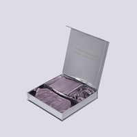 Scrunchies en soie pure 100% de luxe personnalisés, taie d'oreiller en soie de mûrier, impression brodée, taie d'oreiller en soie et masque pour les yeux, coffret cadeau