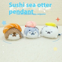 Véritable coton Cartoon Sushi Pendentif Seal Cute Sea Otter Bag Hanging Plush Keychain Doll More Prone to Lie-Loveable Plush Toys
