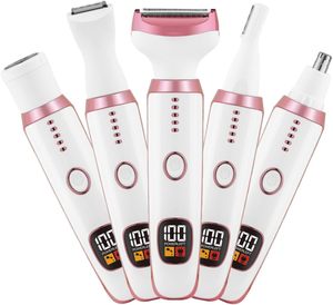 Nouveaux rasoirs électriques <span class=keywords><strong>pour</strong></span> femmes tondeuse <span class=keywords><strong>pour</strong></span> femmes 5 en 1 <span class=keywords><strong>rasoir</strong></span> corporel <span class=keywords><strong>pour</strong></span> <span class=keywords><strong>nez</strong></span> cheveux visage sourcil bras jambes aisselles aisselles - Product Image 1