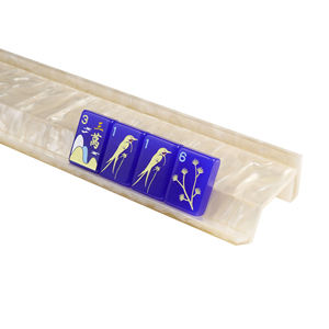 Luxury White Swirl Pearl Marble Acrylic Mahjong Rack Handcrafted Display Rack for American Mahjong <b>Game</b> - Product Image 1