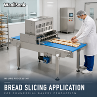 Équipement de boulangerie en acier inoxydable à ultrasons 220V Machine de découpe automatique de rouleau de gâteau pour les barres de bonbons de pain grillé pour les restaurants